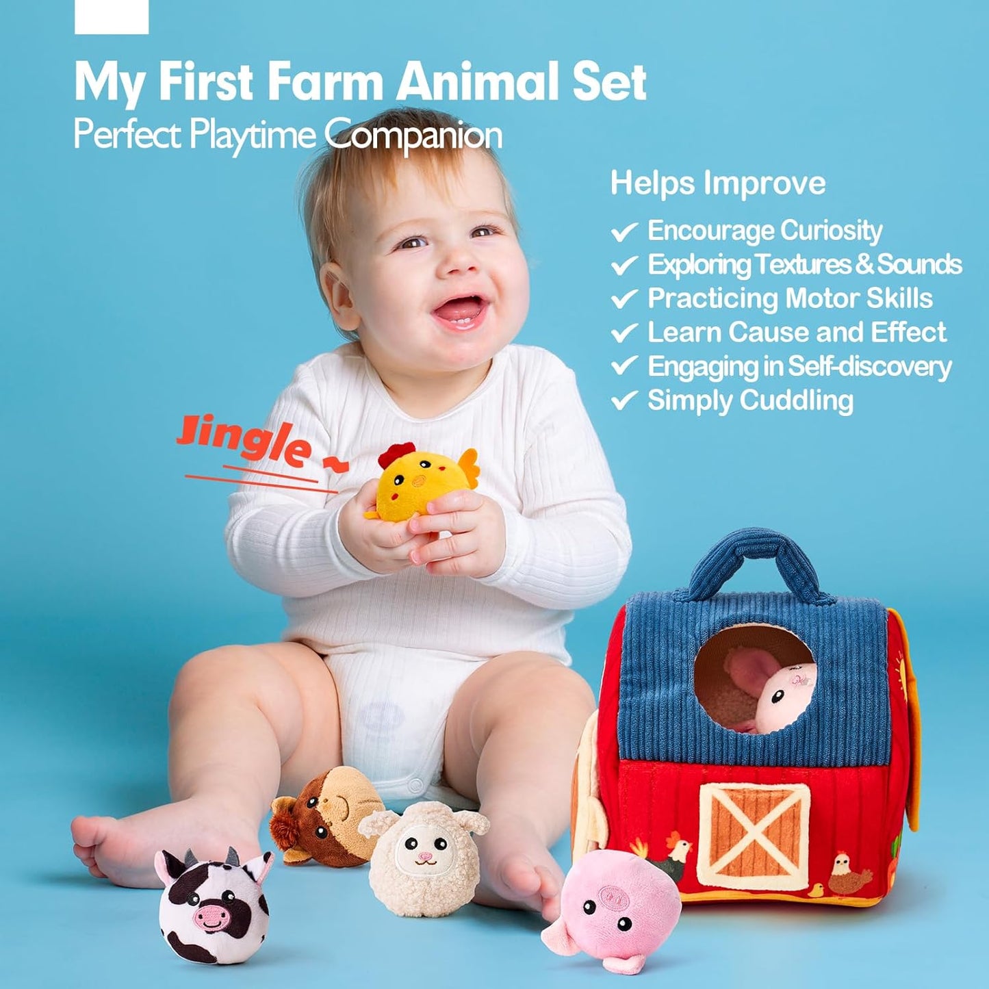 CuddlyFarm – Plush Animal Barn Playset