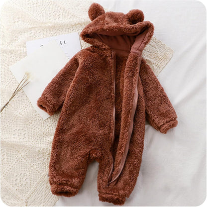 MeloBabe | Fluffy Hooded Romper with Ears