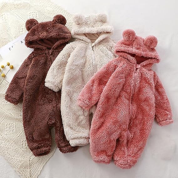 MeloBabe | Fluffy Hooded Romper with Ears