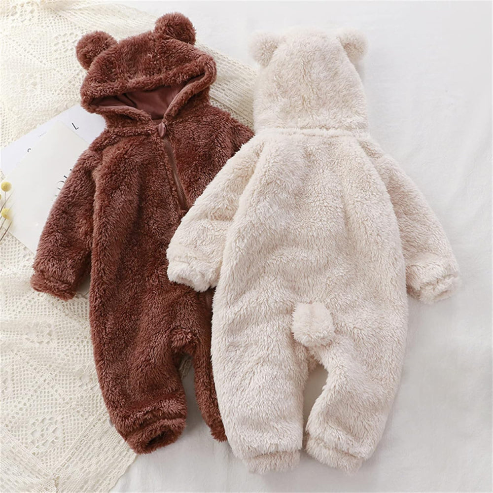 MeloBabe | Fluffy Hooded Romper with Ears