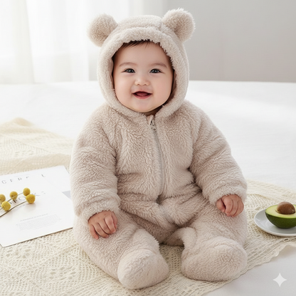 MeloBabe | Fluffy Hooded Romper with Ears