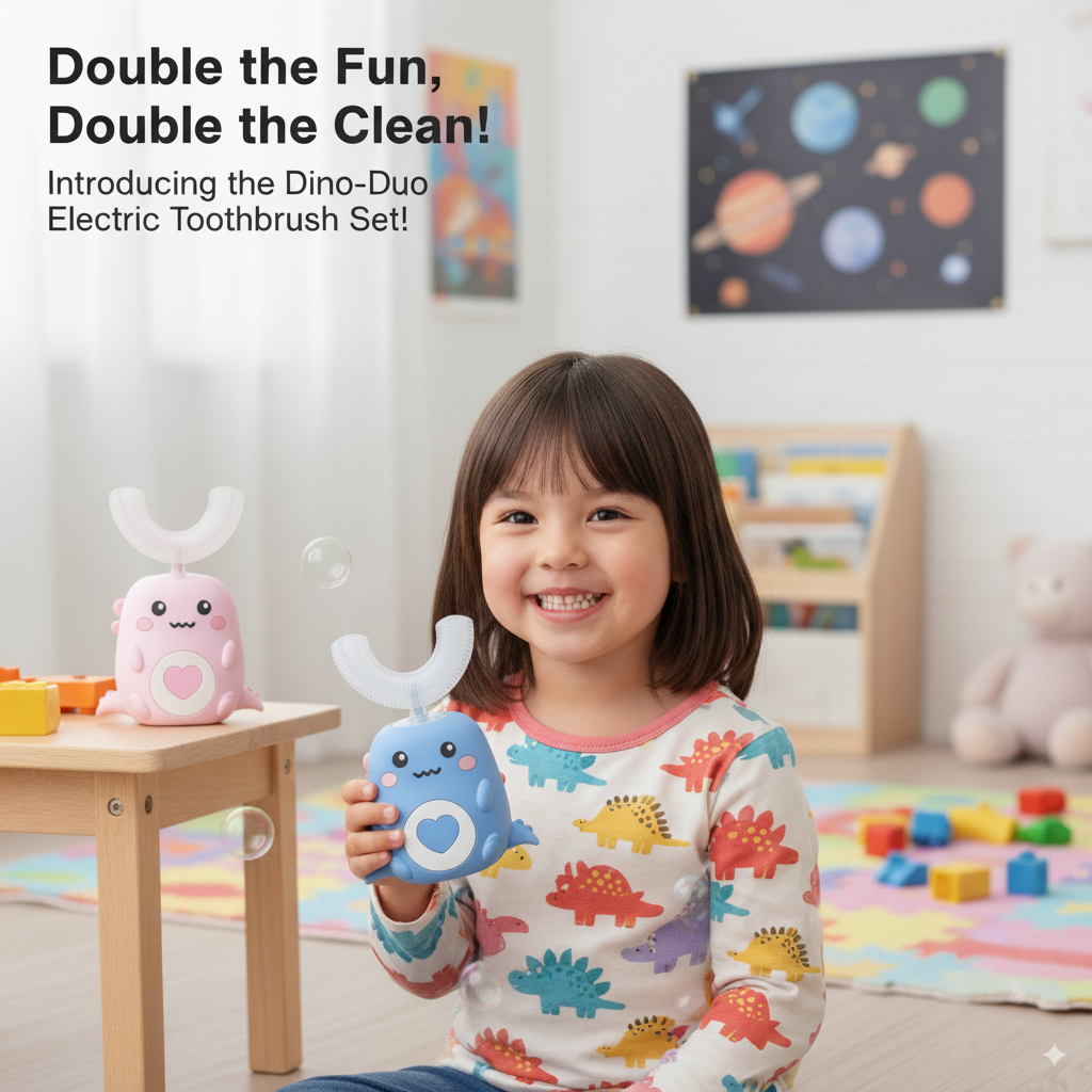 DinoBrush - Ultrasonic U-Shaped Toothbrush for Kids