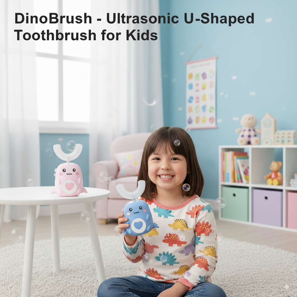 DinoBrush - Ultrasonic U-Shaped Toothbrush for Kids