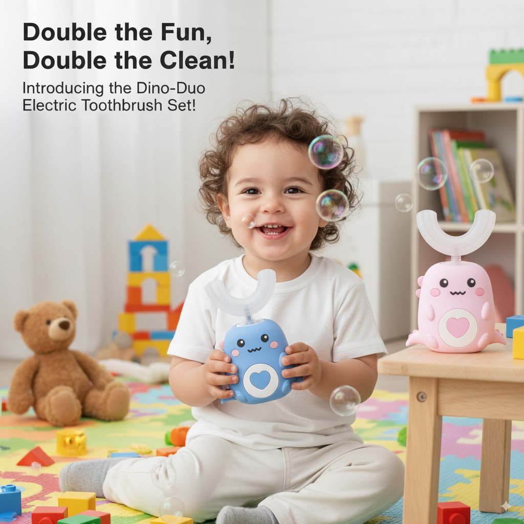 DinoBrush - Ultrasonic U-Shaped Toothbrush for Kids