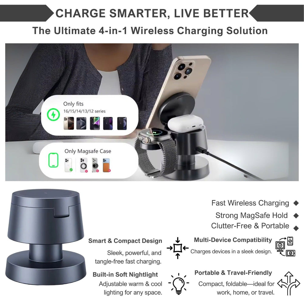 Charging Dock – 4-in-1 Magnetic Wireless Charging Station